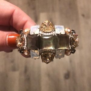 Henri Bendel Leather Jeweled Bracelet